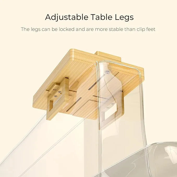 Adjustable Couch Armrest Tray Table with 360° Rotating Stand & Hidden Storage