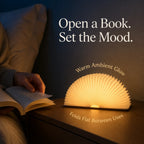Open-to-Glow Walnut Folding Book Light