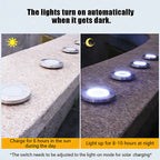 🌙 Solar Ground Lights – 8 LED Outdoor Disk Lights