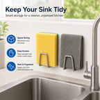 Self-Adhesive Stainless Steel Sponge Holders – 2-Pack or 4-Pack