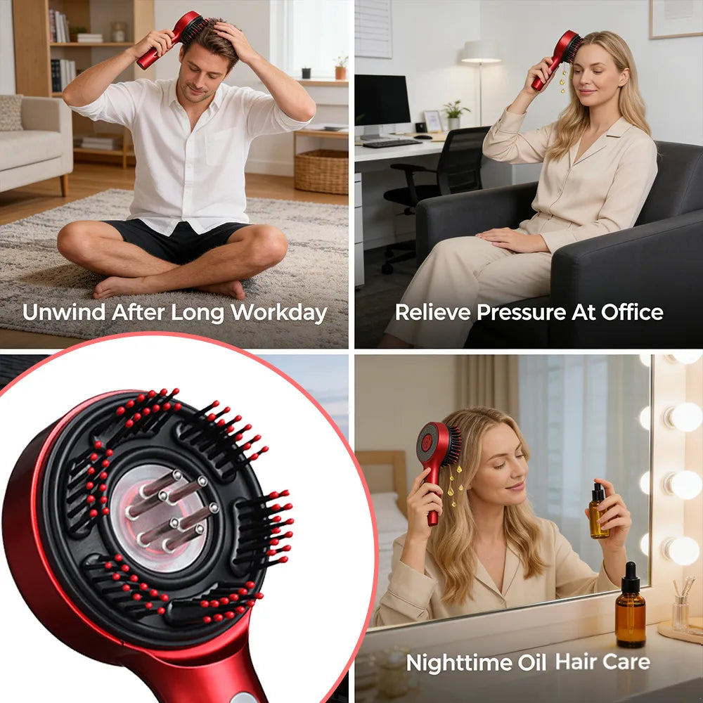 💆‍♀️ 3-in-1 Electric Scalp Massage Comb