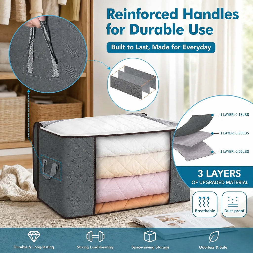 🧺 Extra-Large Foldable Clothing Storage Bags – Keep Your Wardrobe Neat & Organized