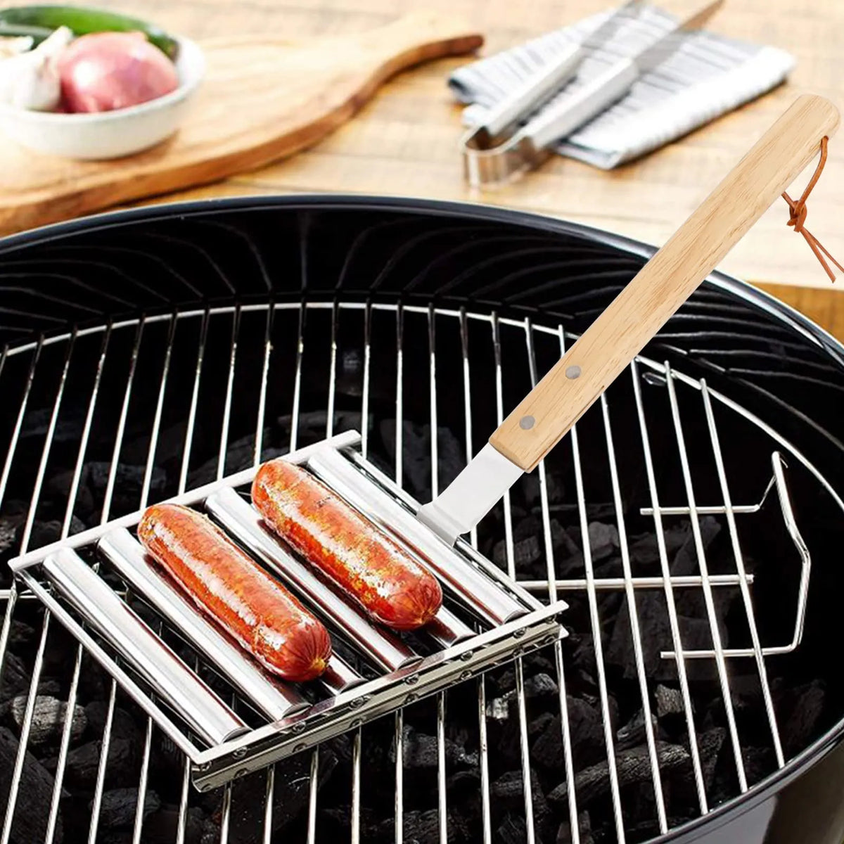 🔥Hot Sale 48% OFF🔥-Hotdog Roller Stainless Steel Sausage Roll Rack