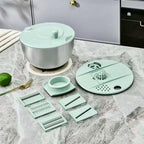 🥗 Multifunctional Stainless Steel Salad Spinner & Veggie Prep