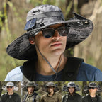 Wide Brim Sun Hat with Dual Solar-Powered Fans