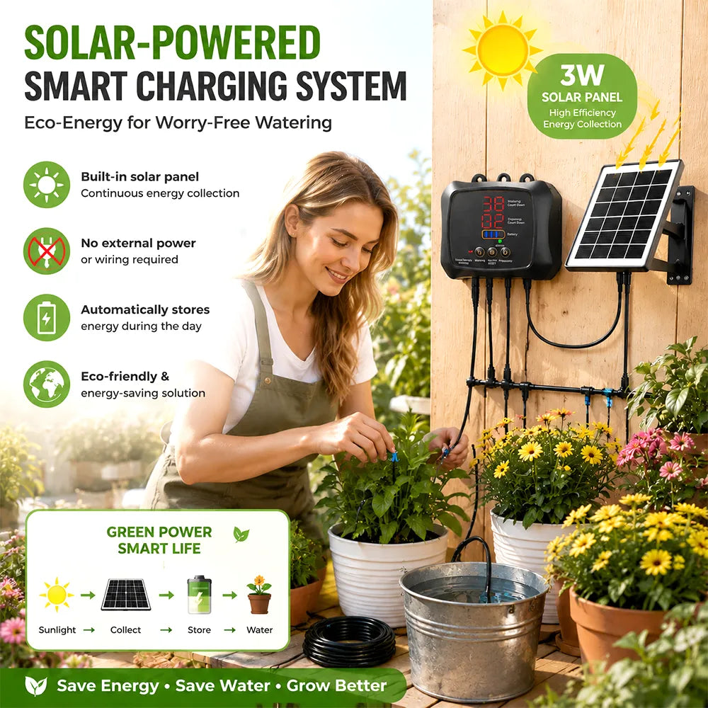 🌱 Solar-Powered Drip Irrigation System – Automatic Garden Watering Kit ☀️💧