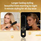 ✨ Wireless LCD Rechargeable Hair Straightener Brush