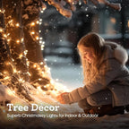 🎄 600 LED Christmas Fairy String Lights & ICY Glass Drop Ornaments
