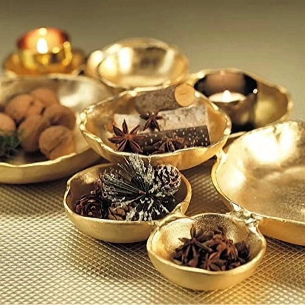 Gold 9-Compartment Connected Serving Centerpiece