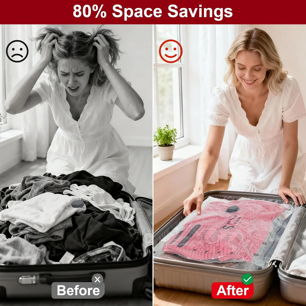 🧳 Vacuum Bags for Clothes – Travel & Storage Set