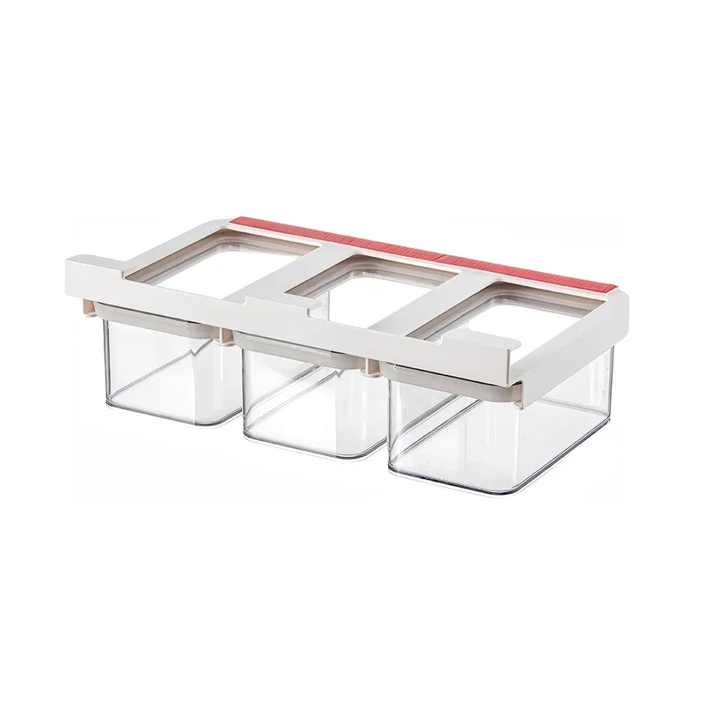 🧂 Under Cabinet Spice Rack with 3 Airtight Hanging Jars