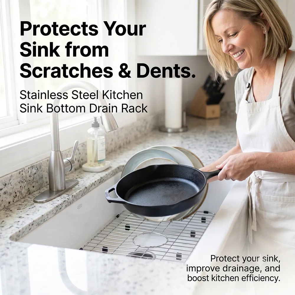 🍽️ Stainless Steel Kitchen Sink Bottom Drain Rack