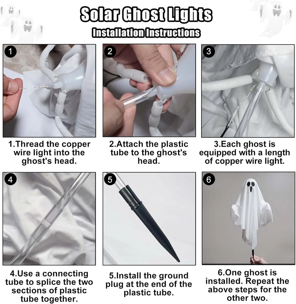 Solar-Powered Floating Ghost Pathway Lights