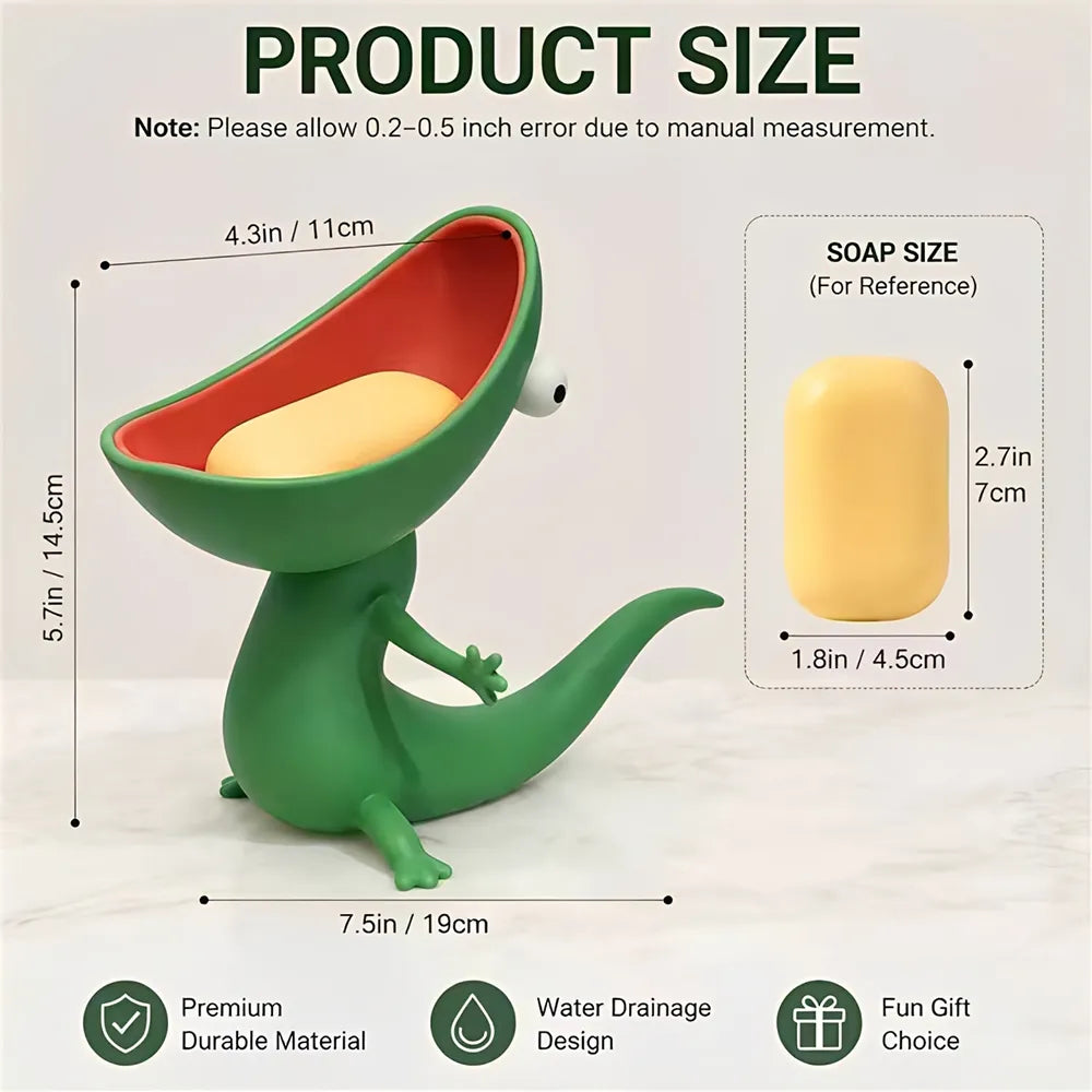 🦎 Cute Lizard Soap Dish & Multi-Purpose Organizer