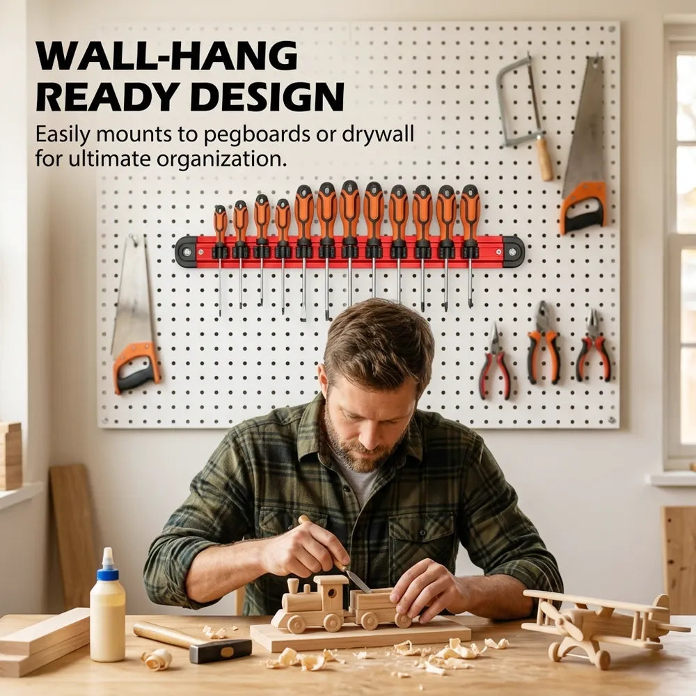 🔧 Magnetic Screwdriver & Wrench Organizer