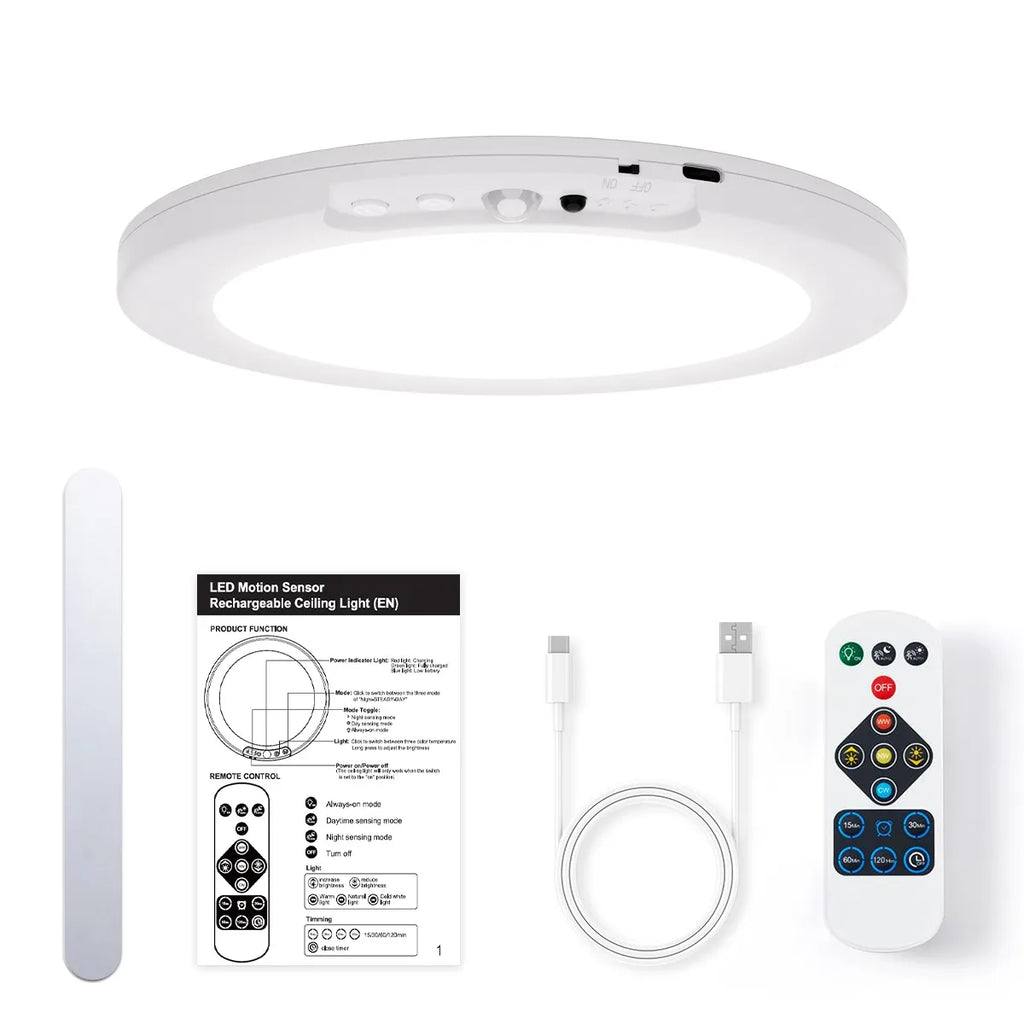 💡Rechargeable Motion Sensor LED Ceiling Light