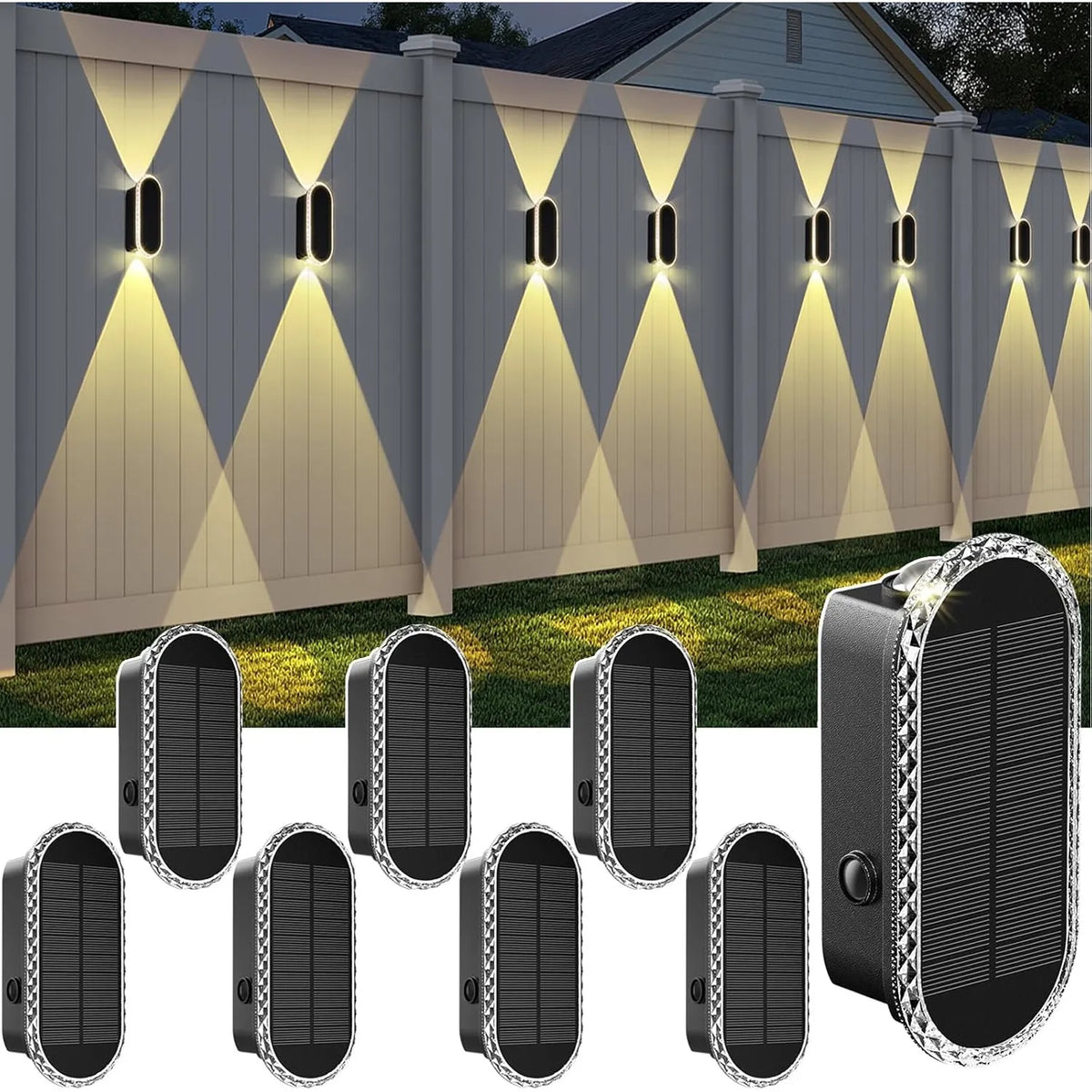 Solar Up & Down Wall Lights – 3 Color Modes, 2-Pack