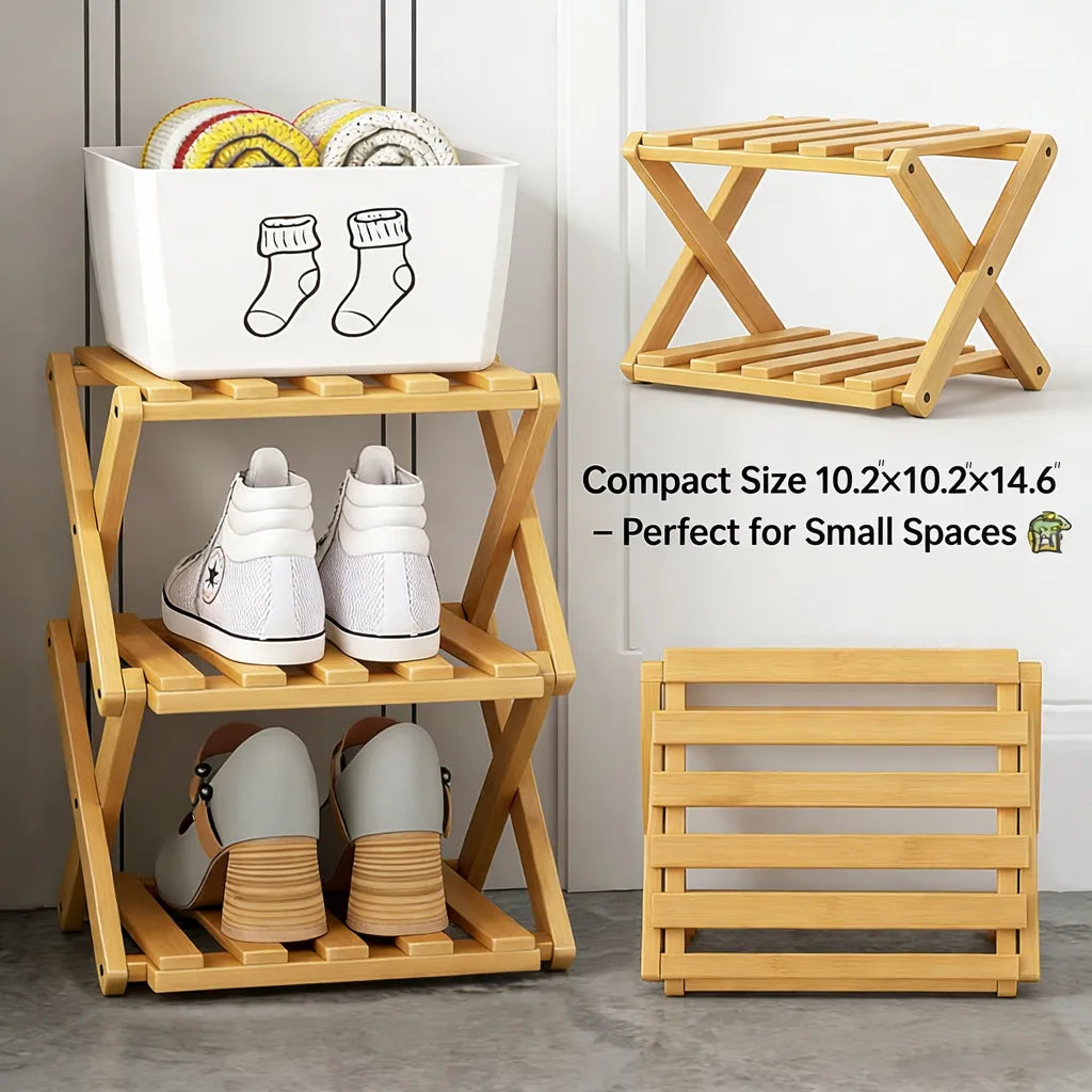 The 9-Tier No-Assembly Bamboo Rack !🌿👟