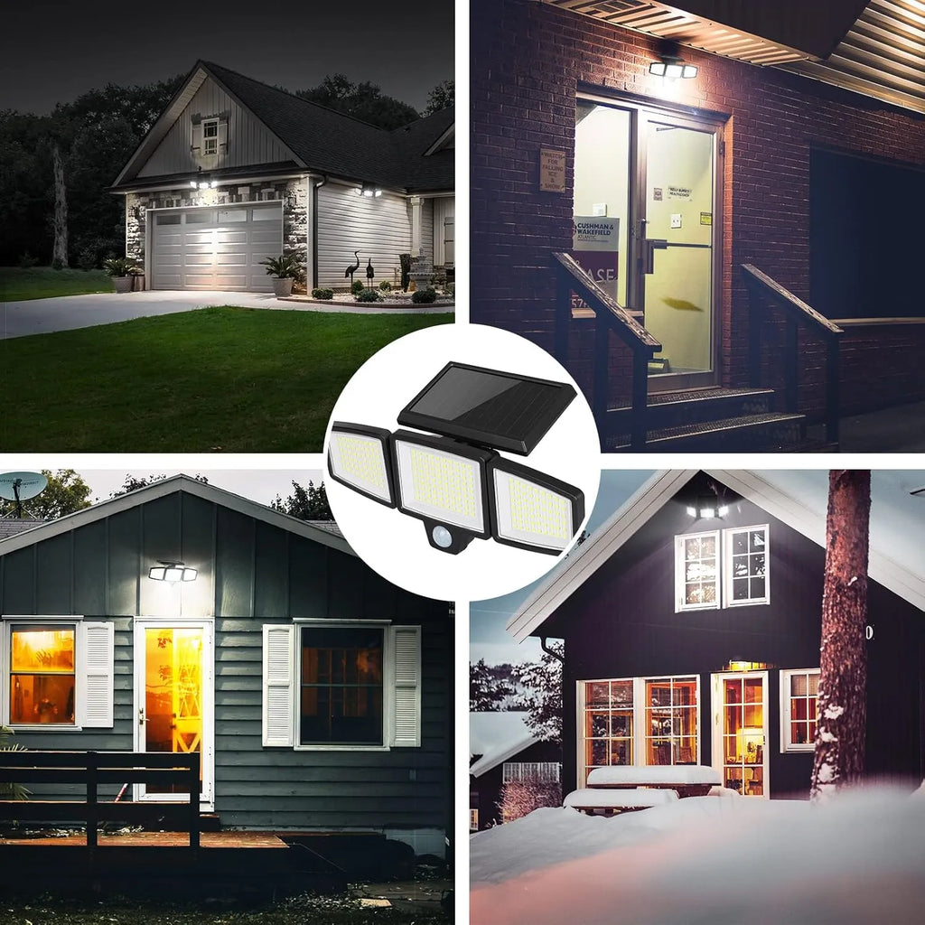 ☀️Motion Sensor Solar Security Light – 3000 Lumens, 210 LEDs, Remote-Controlled, IP65 Waterproof