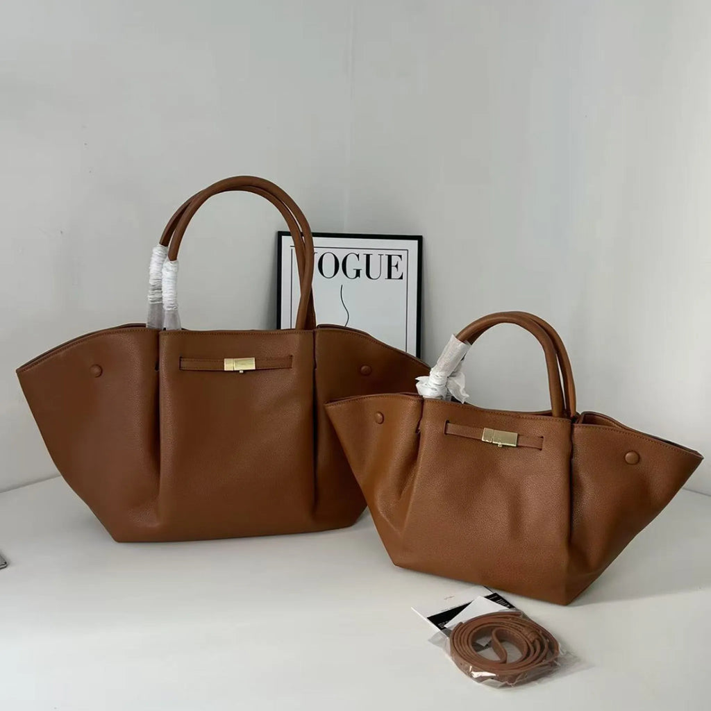 👜 Minimalist Folded-Wing Italian Leather Tote Bag