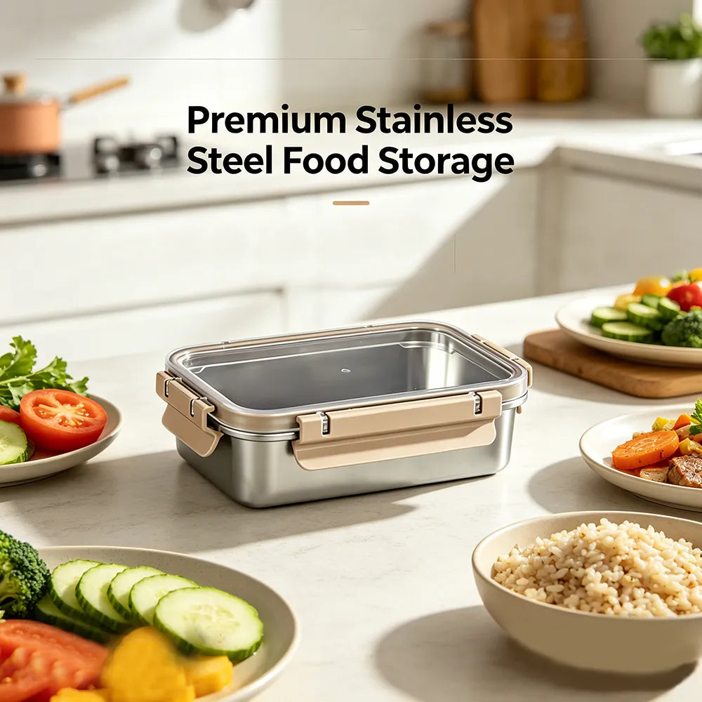 🍱Stainless Steel Leak-Proof Food Storage Container with Lid-2 Pcs