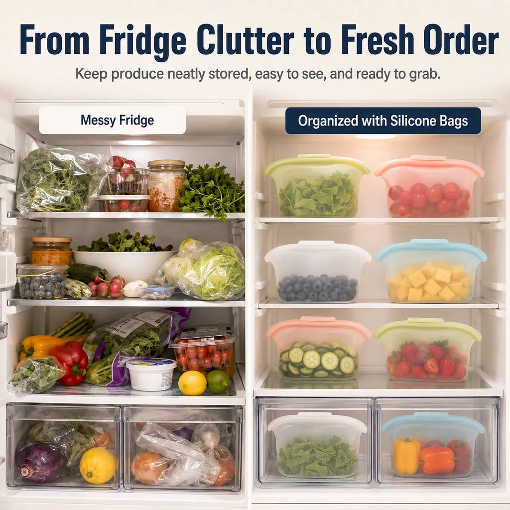 🏠Healthy silicone resealable storage bag🍴
