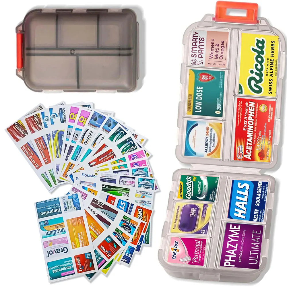 147 Pcs Medicine Labels, DIY Mini Pill Case Labels