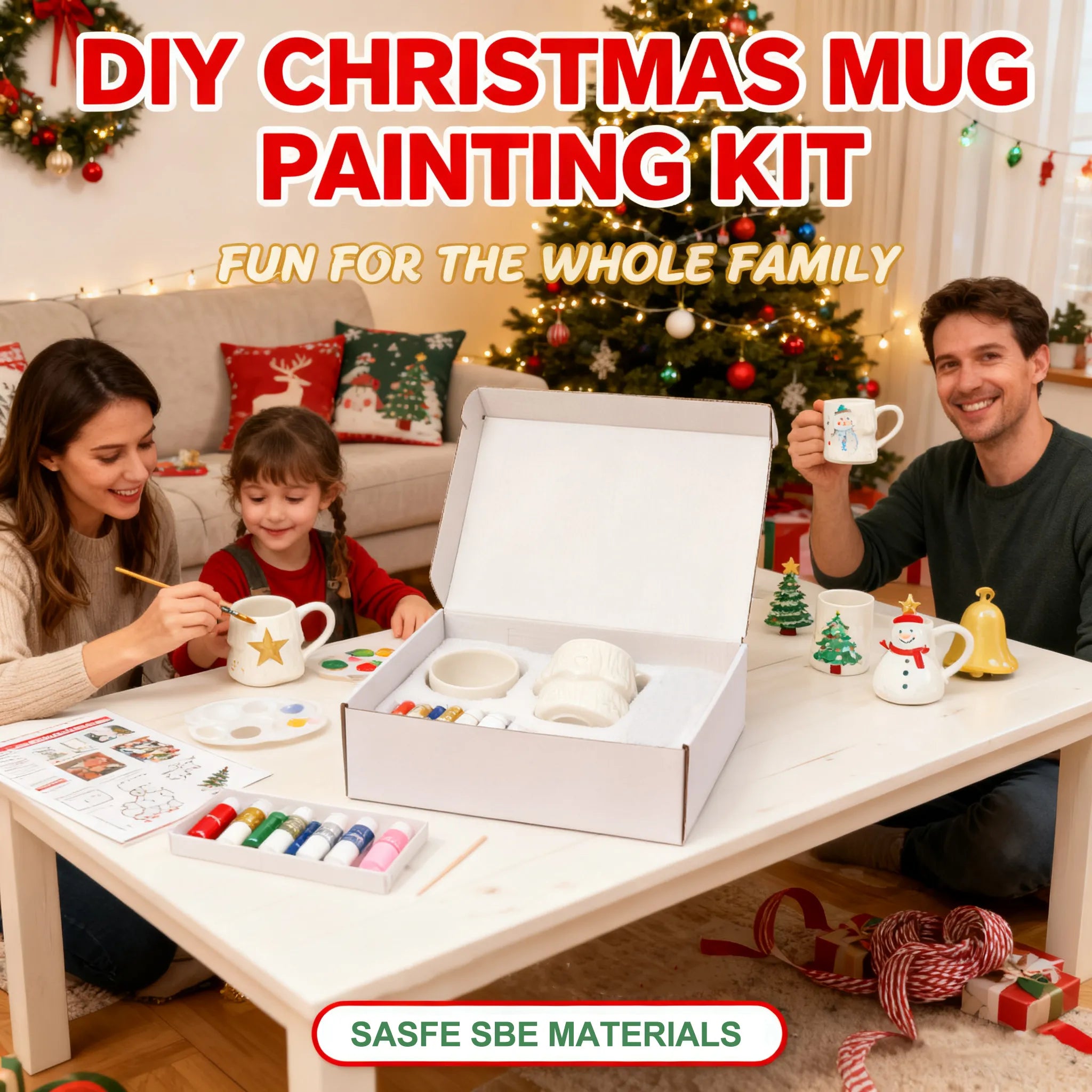 🎁 Christmas Mug Painting Kit – Create Your Own Festive Masterpiece!