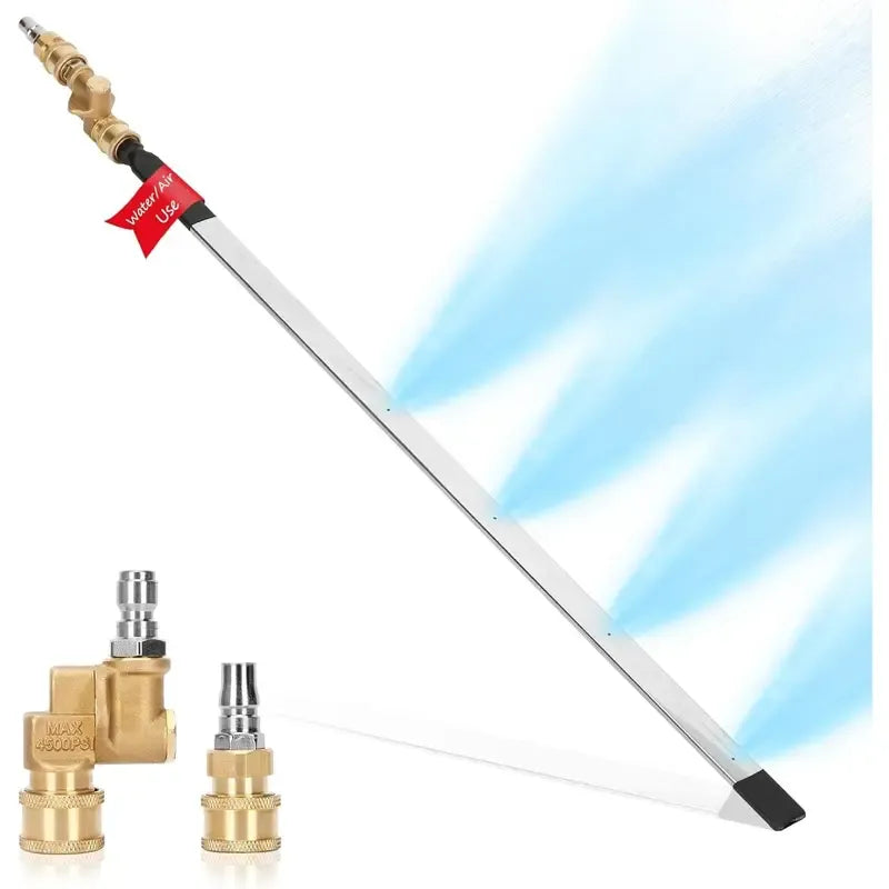 🎉23.6 inch（60cm） Thickened Radiator Cleaning Wand with Water & Air Dual-Purpose Connector