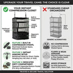 🧳 Travel Hanging Closet Organizer Bag with Hooks & Compression Straps