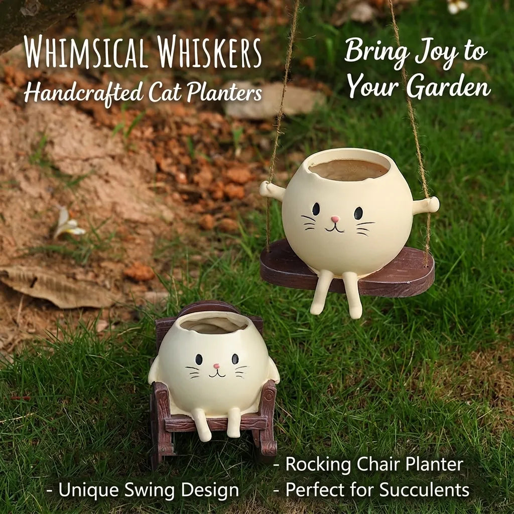 🐱 Potted Cat Swing Rocking Chair Ornament