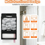 🛍️2-in-1 Hanging Storage Organizer — Large Capacity Plastic Bag & Trash Bag Dispenser