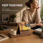 📚 Desktop Solid Wood Triangular Bookstand