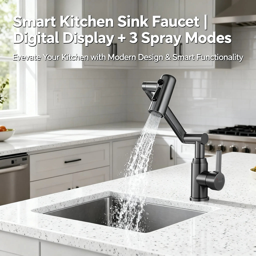 🏠 Smart Kitchen Sink Faucet with Digital Display & Pull-Out Sprayer