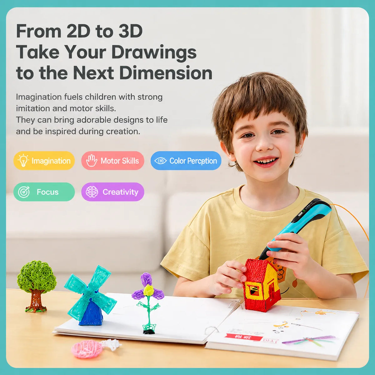 ✨ 3D Printing Pen – Educational Drawing & Doodling Pen for Kids