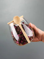 Premium Glass Food Storage Jar with Airtight Lid & Spoon – Perfect for Sugar, Tea, Spices & More 🍯