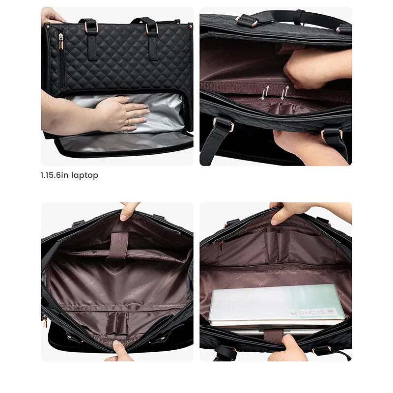 🖤Large capacity insulated handbag, can hold a laptop and lunchbox