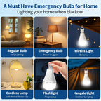 15W Rechargeable Emergency Light Bulb with Switch Hook