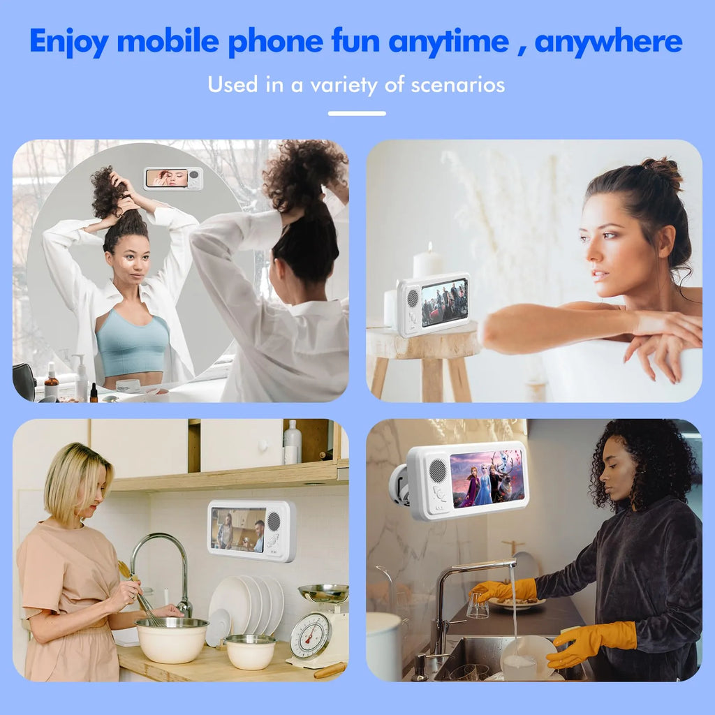 🔥2025 NEW ARRIVAL🔥Shower Phone Holder with Wireless Bluetooth Speaker