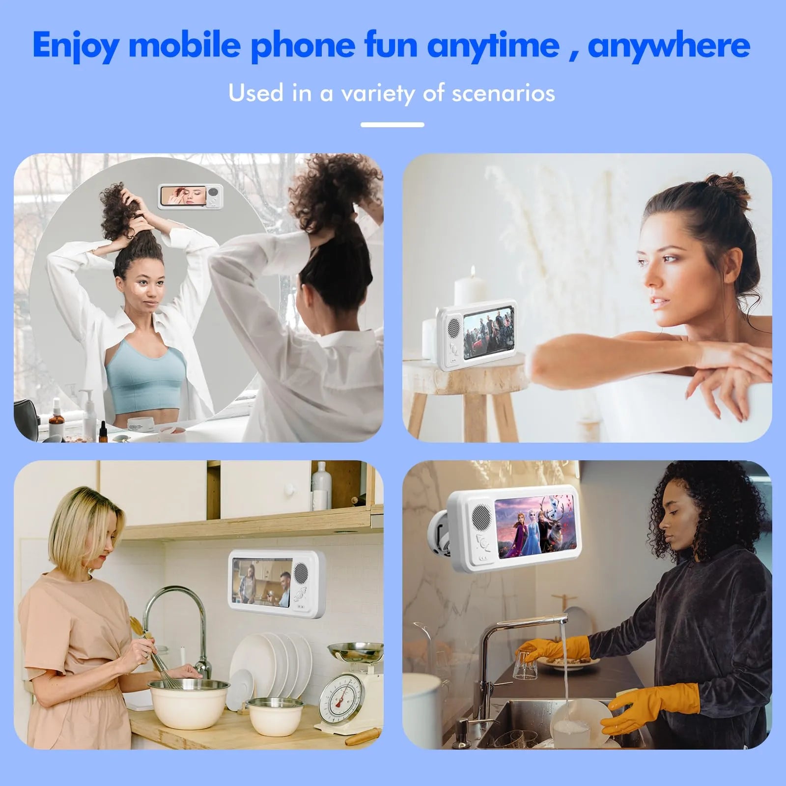 🔥2025 NEW ARRIVAL🔥Shower Phone Holder with Wireless Bluetooth Speaker
