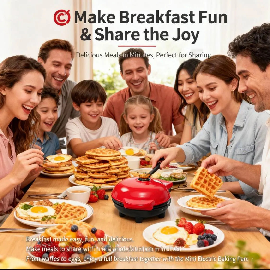 🍳 Mini Electric Baking Pan & Waffle Maker