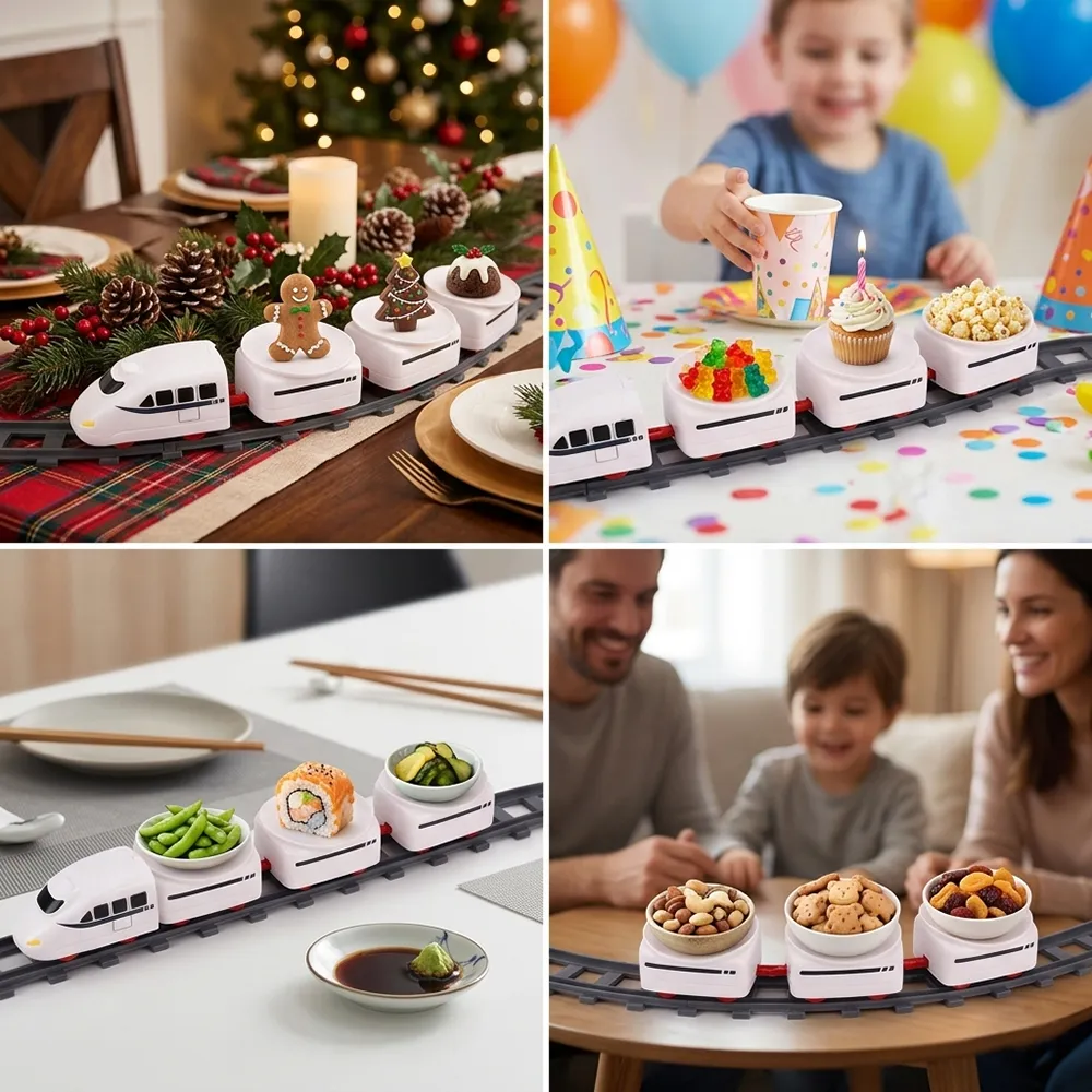🚂 Food Train Conveyor Set for Kids & Family Parties