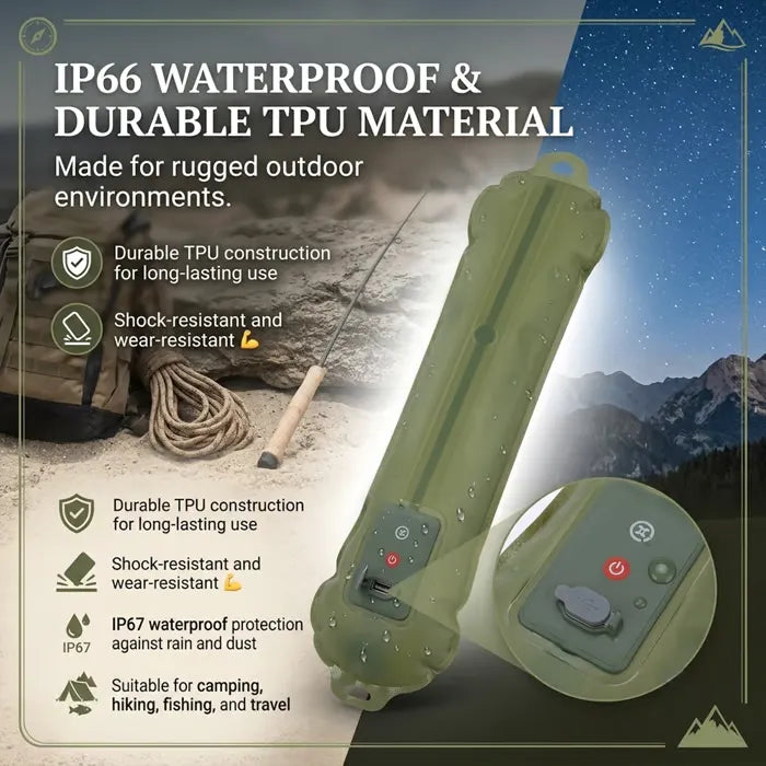 🏕️ Rechargeable Camping Light Strip – Foldable Waterproof LED Tent Light with Type-C Charging