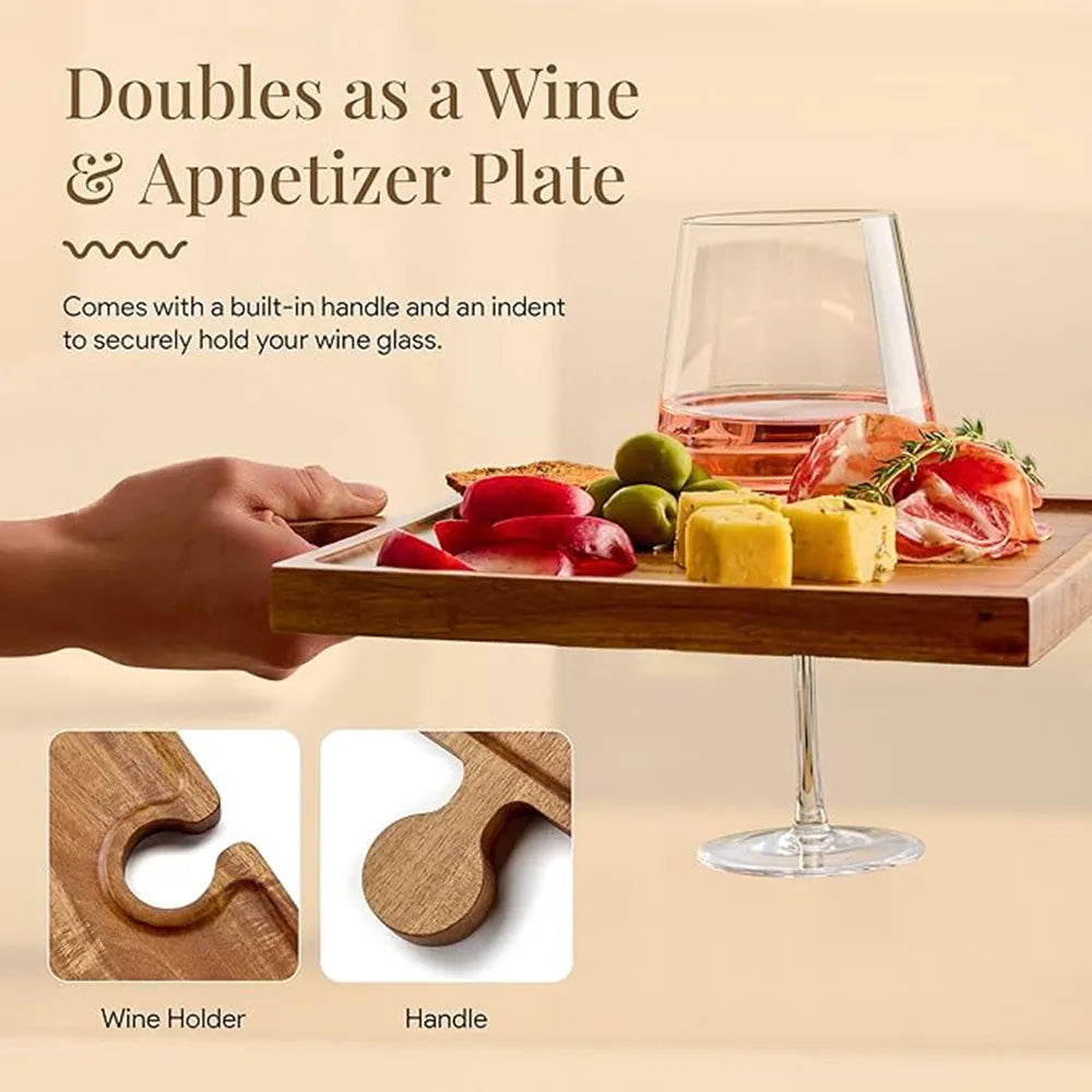🧩 Acacia Wood Puzzle Charcuterie Board Set