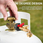 🔥 QCC1 Propane Refill Elbow Adapter with Tank Gauge