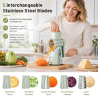 🧀 5-in-1 Rotary Grater with Handle