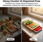 🥦Wooden Cutting Board with Slide-Out Trays