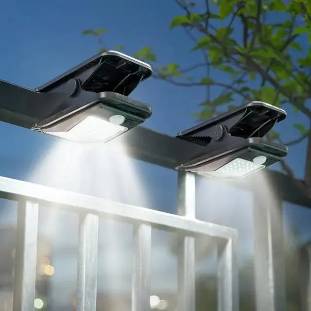 Solar-Powered Clip-On LED Security Light with Motion Sensor