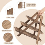 🌿 Wooden three-tiered tray stand