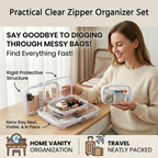 🧳 Clear Zipper Storage Organizer Set – Simple, Practical Everyday Storage